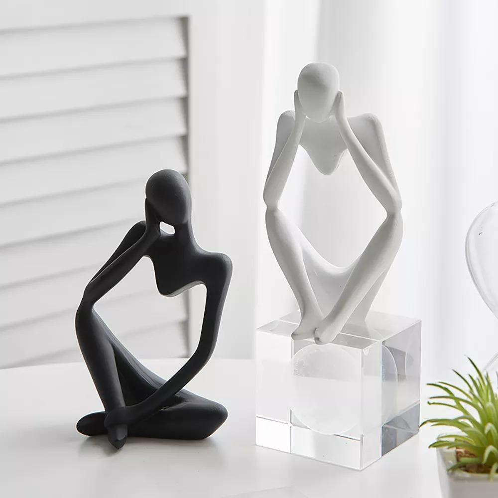 Abstract Thinker Resin Figurine, 5.1 in Tall, view 2