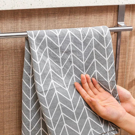 Over the Door Stainless Steel Towel Rack for Cabinets