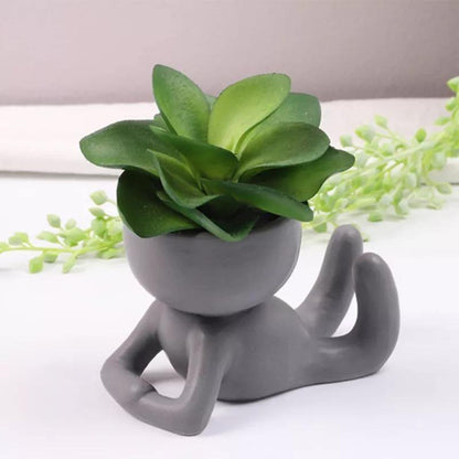 Little Person Ceramic Succulent Planter, Six Poses, view 24