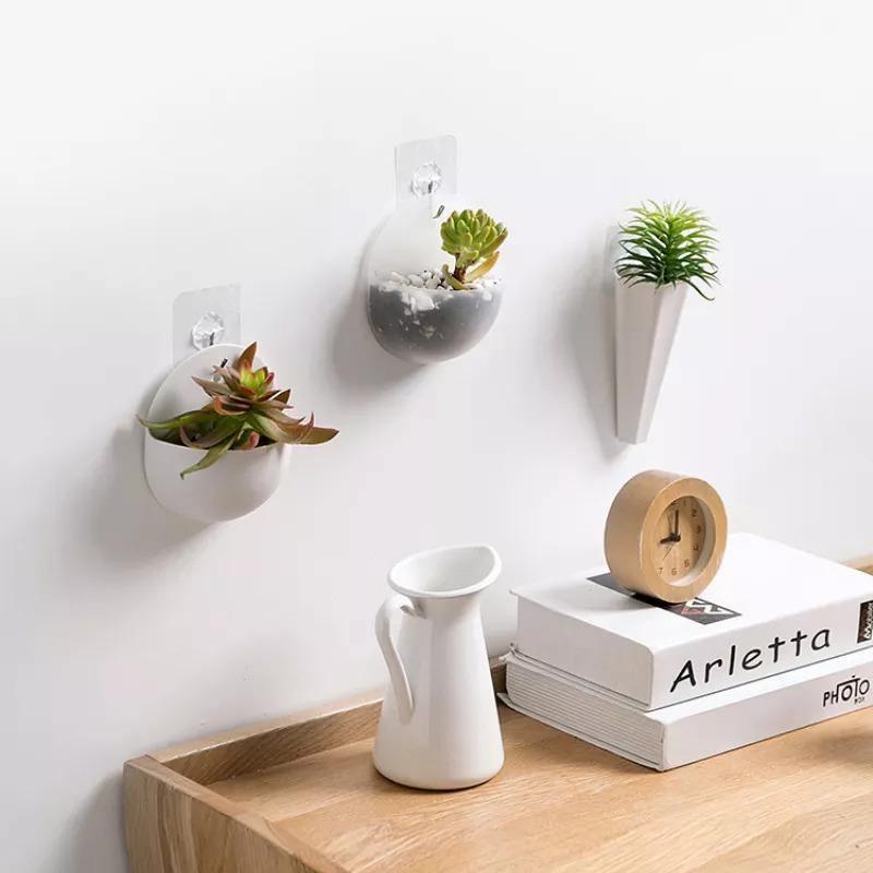 Wall Hanging Planters, Cone or Circle, White or Clear, view 13