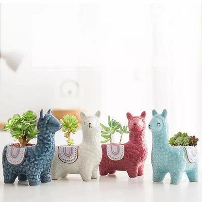 Ceramic Alpaca Succulent Planter, 4 Colors, 2 Poses, view 5