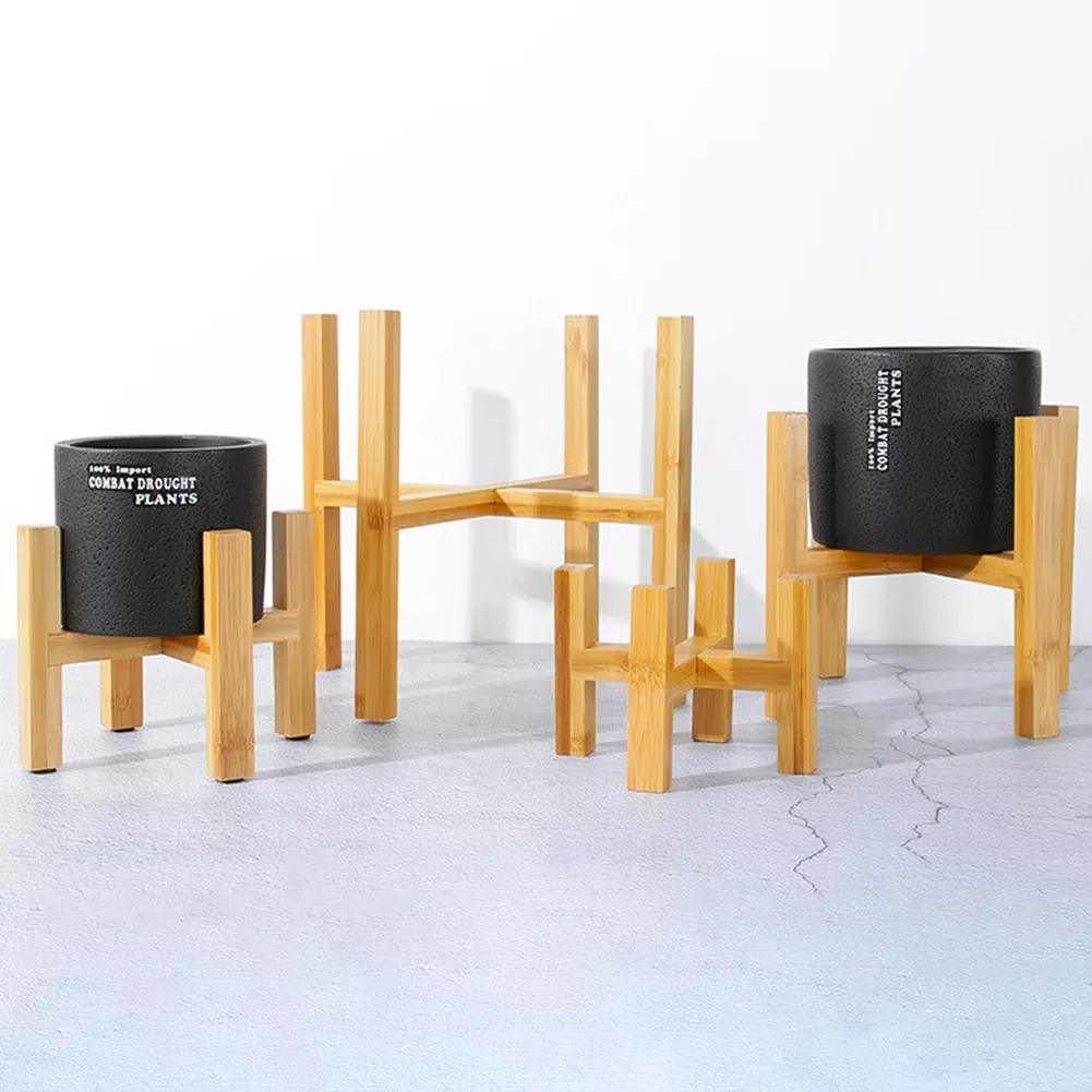 Bamboo Plant Stand with Four Leg Base, view 3