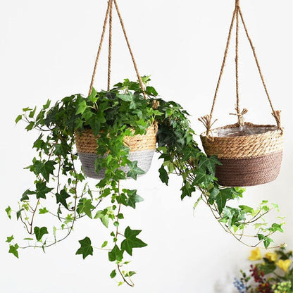 Jute Rope Hanging Planter Basket, 7.9 in, view 2