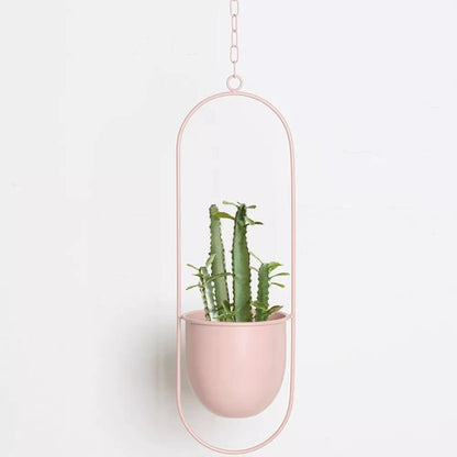 Metal Halo Hanging Planter, Round or Oblong, view 18