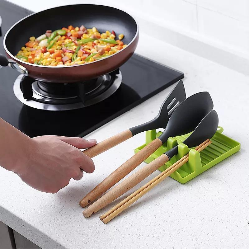 Silicone Utensil Holder with Four Slots and Drip Base, view 2
