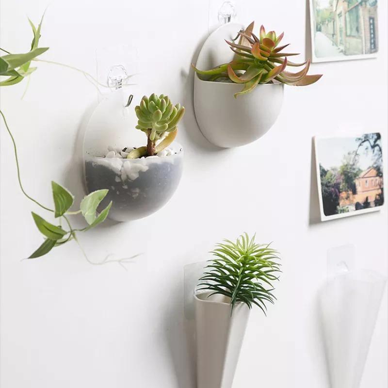 Wall Hanging Planters, Cone or Circle, White or Clear, view 2