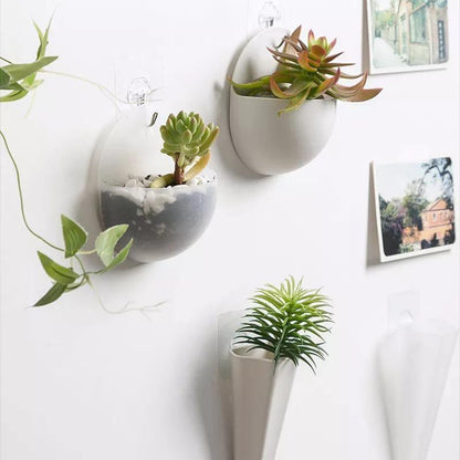 Wall Hanging Planters, Cone or Circle, White or Clear, view 2
