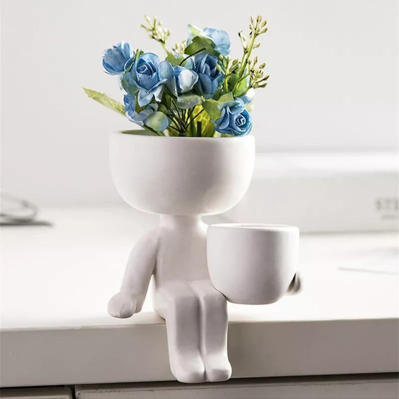 Little Person Ceramic Succulent Planter, Six Poses, view 17