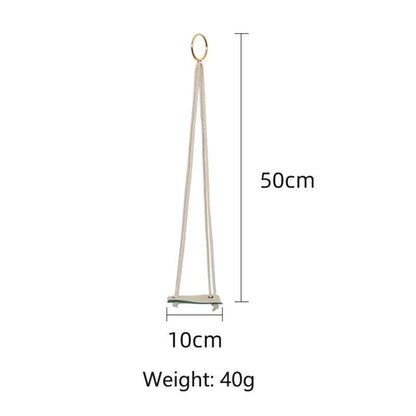 Vegan Leather and Rope Hanging Plant Holder, Two Sizes, view 14