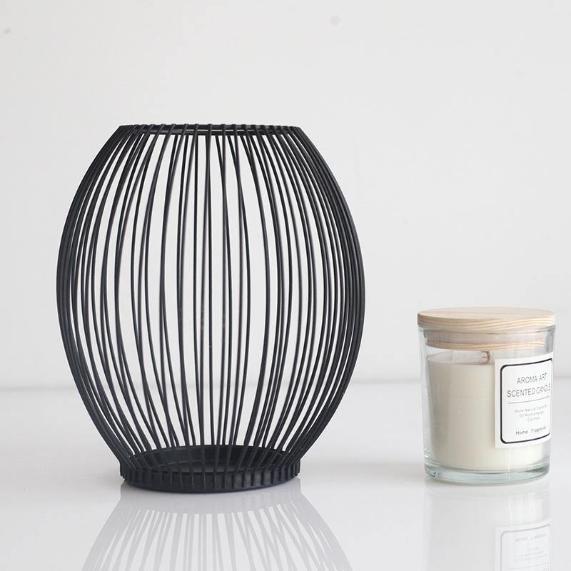 Black Wire Cage Candle Lantern, Three Sizes, view 8