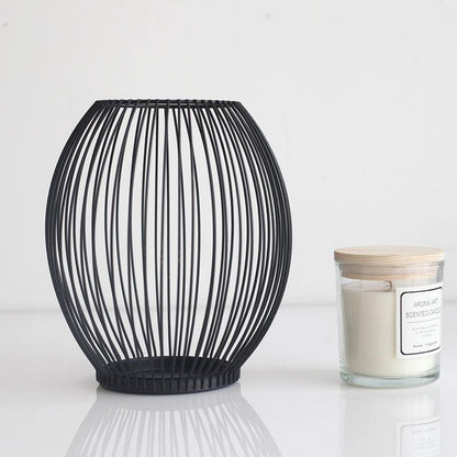 Black Wire Cage Candle Lantern, Three Sizes, view 8