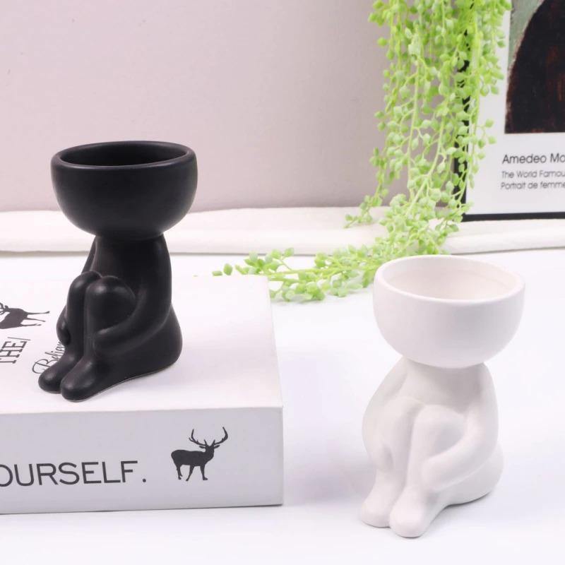 Little Person Ceramic Succulent Planter, Six Poses, view 7