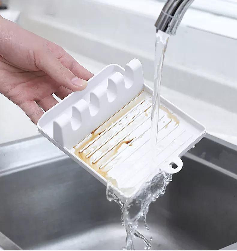 Silicone Utensil Holder with Four Slots and Drip Base, view 3