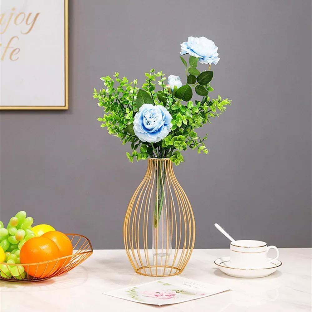 Iron Frame Flower Vase with Removable Glass Tube, view 10