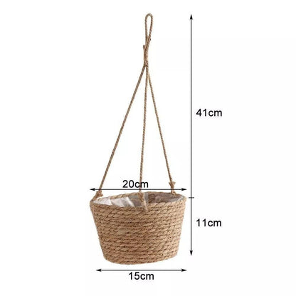 Jute Rope Hanging Planter Basket, 7.9 in, view 13