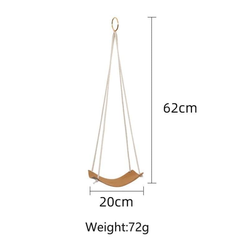 Vegan Leather and Rope Hanging Plant Holder, Two Sizes, view 10