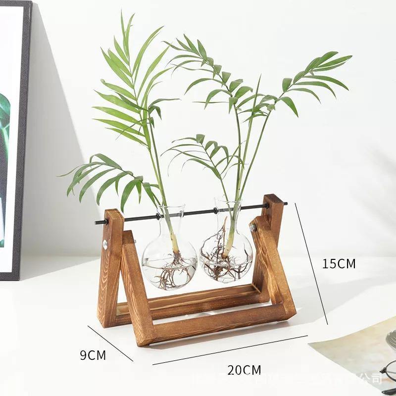 A Frame Wood Stand Propagation Vase, One to Three Bulbs, view 10