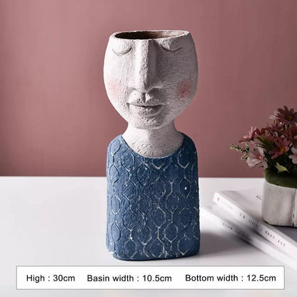 Caricature Face Sculpture Planter, Eight Characters, view 15