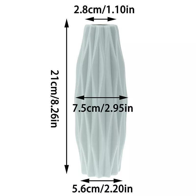 Slim Faceted Flower Vase, Matte Plastic, Three Colors, view 10