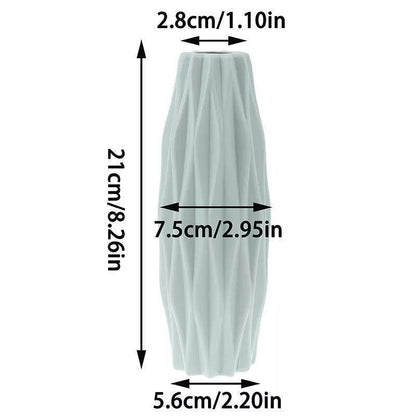 Slim Faceted Flower Vase, Matte Plastic, Three Colors, view 10