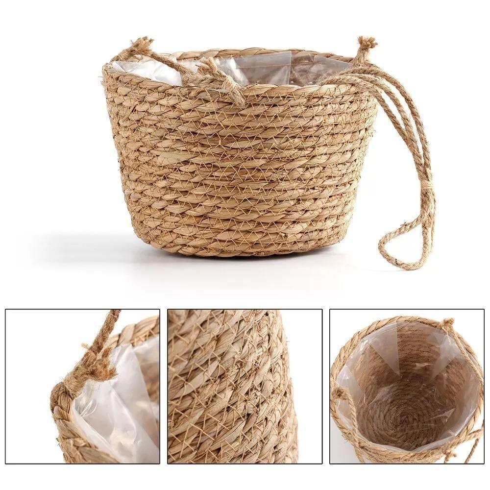 Jute Rope Hanging Planter Basket, 7.9 in, view 14