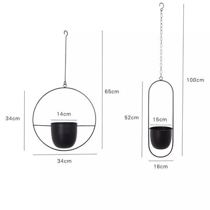 Metal Halo Hanging Planter, Round or Oblong, view 17