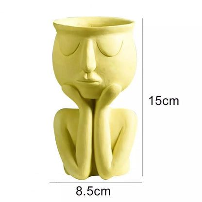 Ceramic Face Planter with Resting Hands, Four Colors, view 11