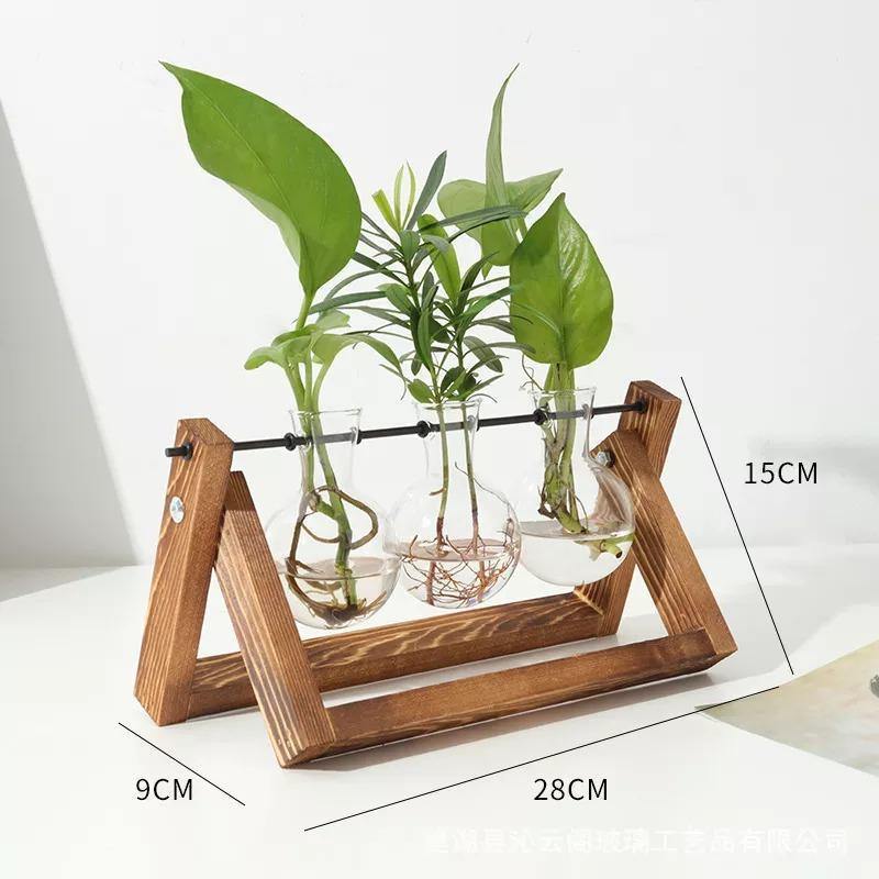 A Frame Wood Stand Propagation Vase, One to Three Bulbs, view 13