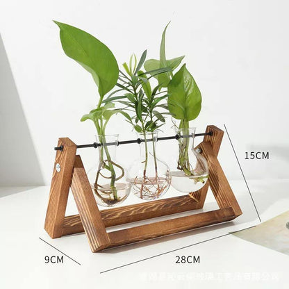 A Frame Wood Stand Propagation Vase, One to Three Bulbs, view 13