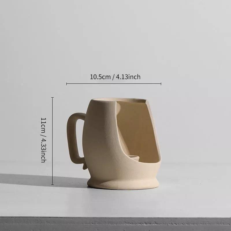 Matte Beige Ceramic Vase, 12 Sculptural Styles, view 14