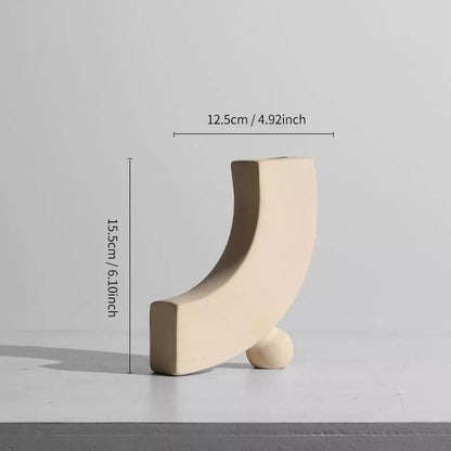 Matte Beige Ceramic Vase, 12 Sculptural Styles, view 15