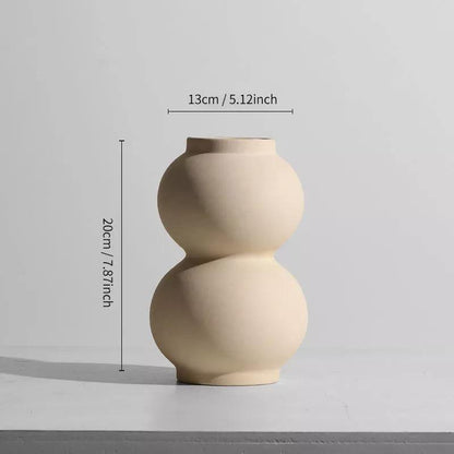 Matte Beige Ceramic Vase, 12 Sculptural Styles, view 16