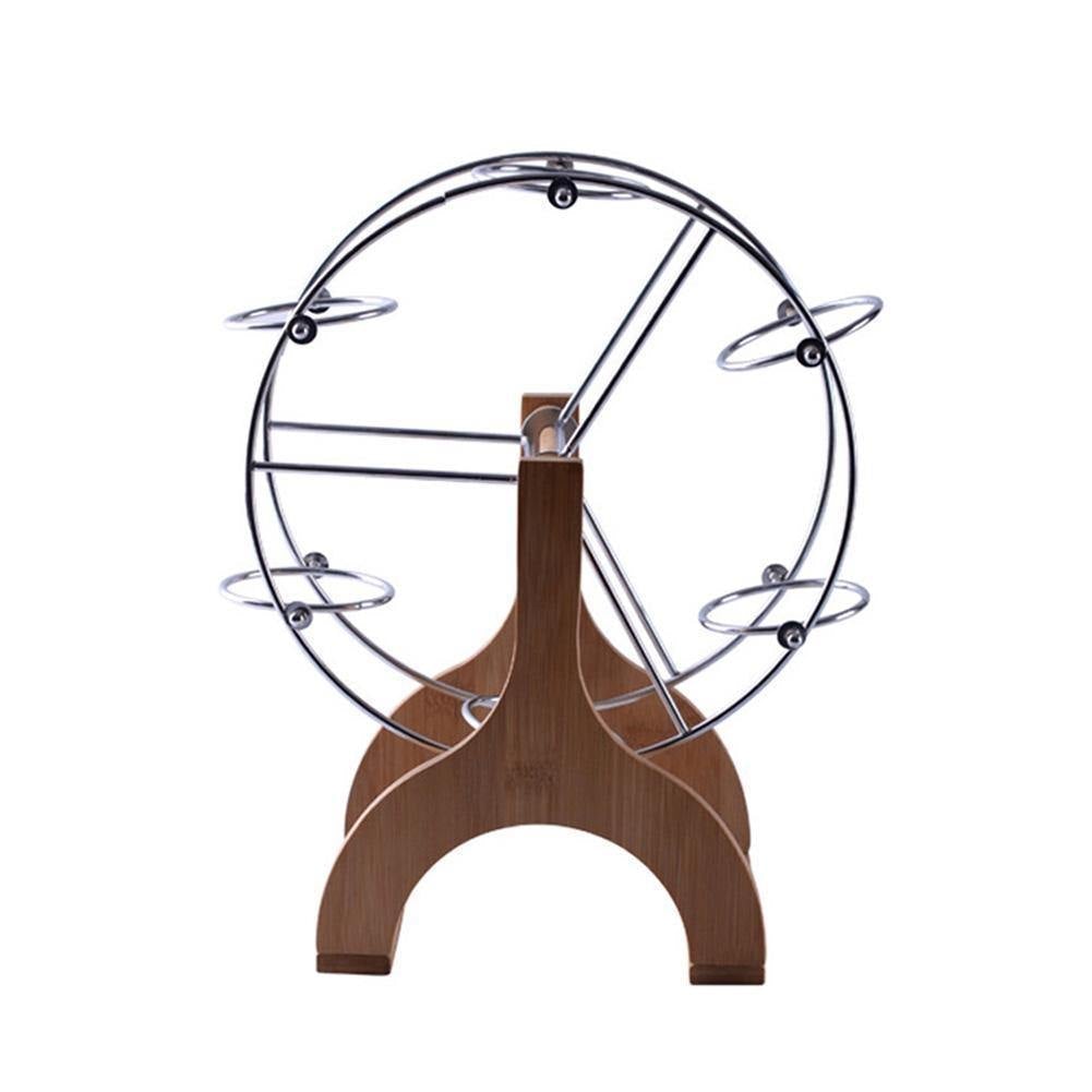 Bamboo Ferris Wheel Stand with Six Ceramic Pots, view 11