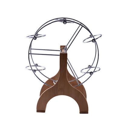 Bamboo Ferris Wheel Stand with Six Ceramic Pots, view 11