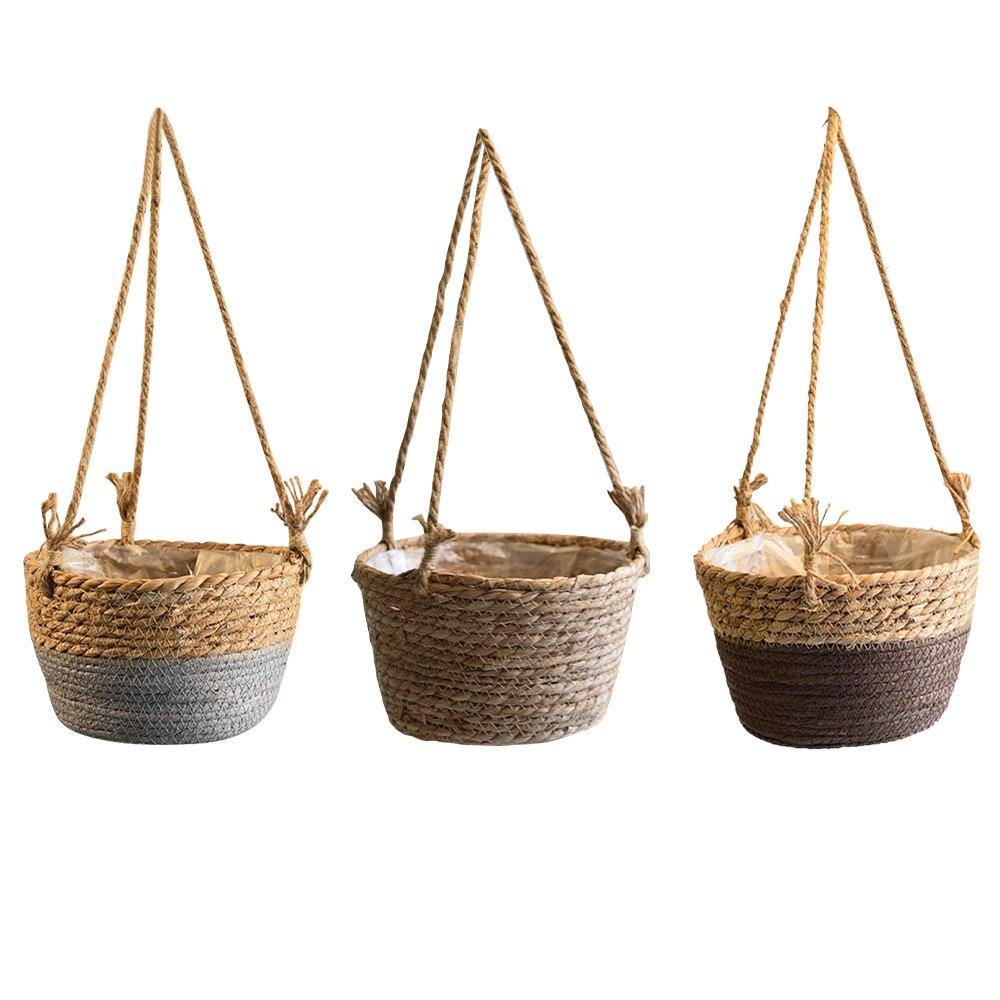 Jute Rope Hanging Planter Basket, 7.9 in, view 9