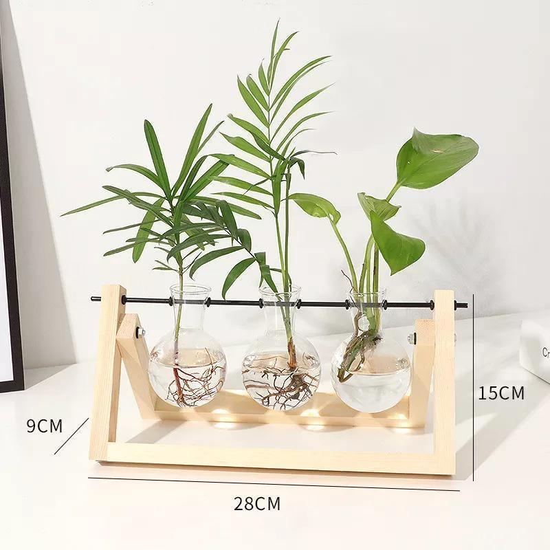 A Frame Wood Stand Propagation Vase, One to Three Bulbs, view 15