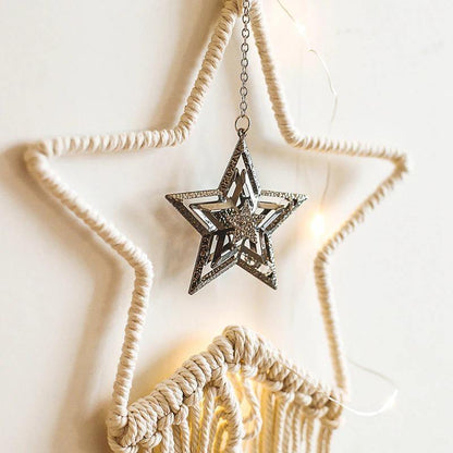 Cotton Macrame Wall Hanging on a Bamboo Peg, Four Styles, view 4
