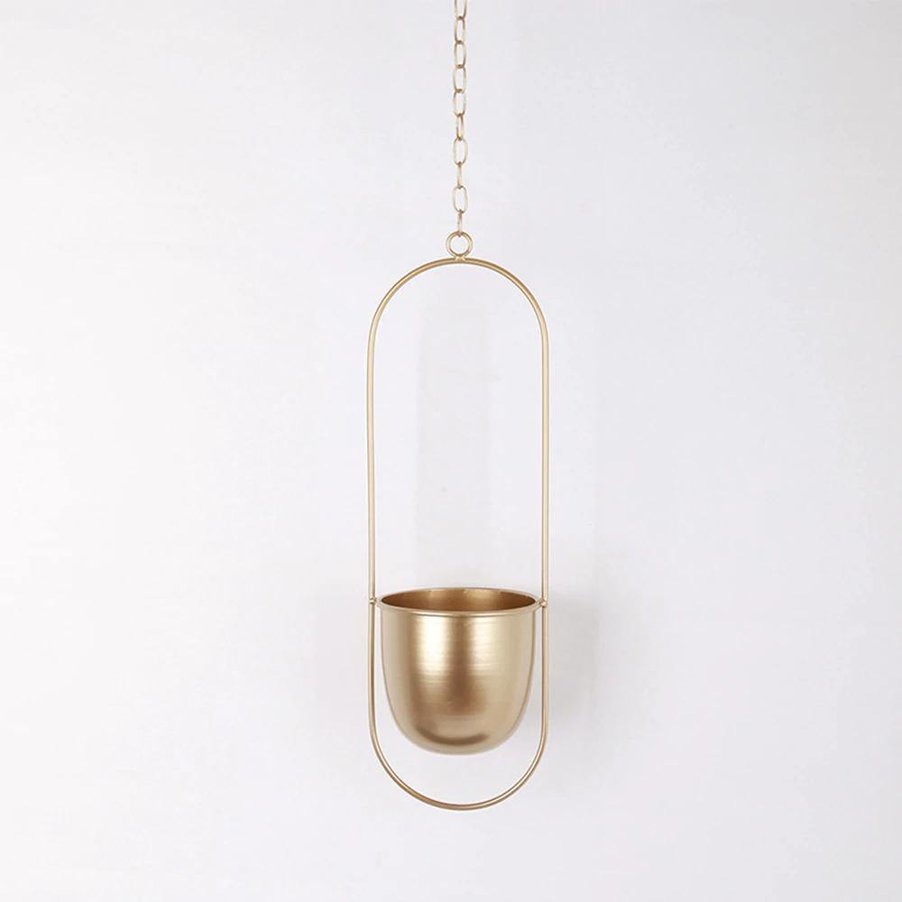 Metal Halo Hanging Planter, Round or Oblong, view 11