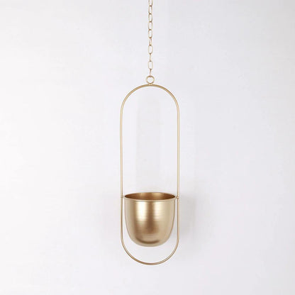 Metal Halo Hanging Planter, Round or Oblong, view 11