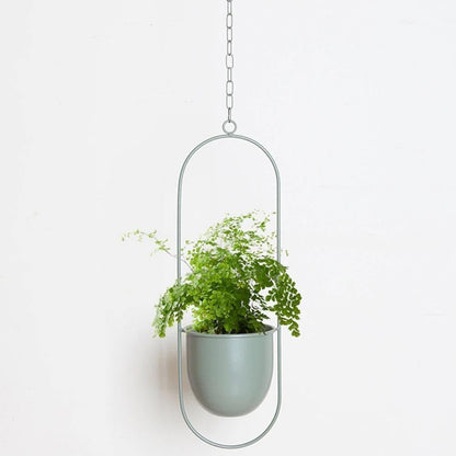 Metal Halo Hanging Planter, Round or Oblong, view 15