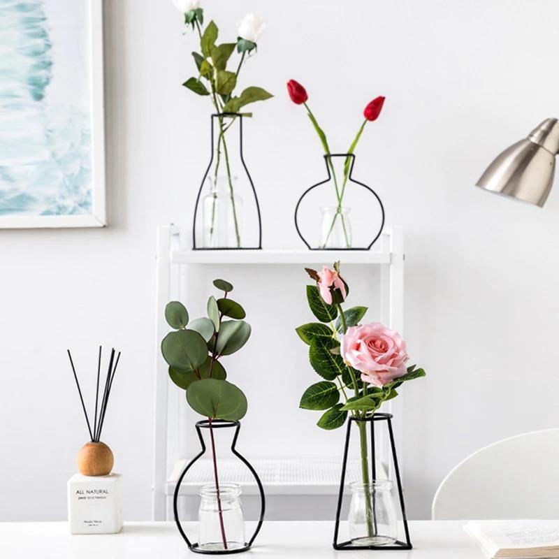 Minimal Iron Wire Vase Stand, Eight Styles, view 2