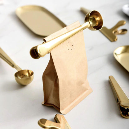 Stainless Steel Coffee Scoop with Bag Clip Handle