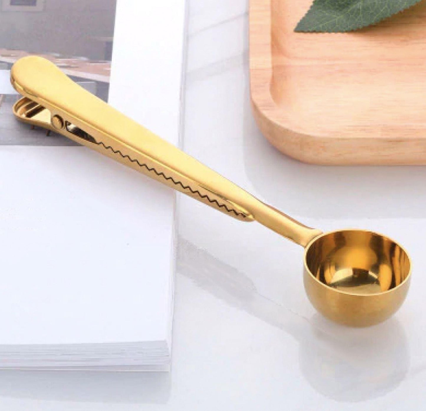Stainless Steel Coffee Scoop with Bag Clip Handle, view 9