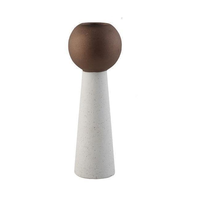 Ceramic Vessel Vase in Cylinder and Ball Shapes, view 6