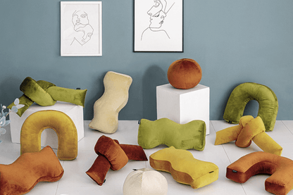 Velvet Retro Shape Cushions: U, Wave and Knot Strip, view 6