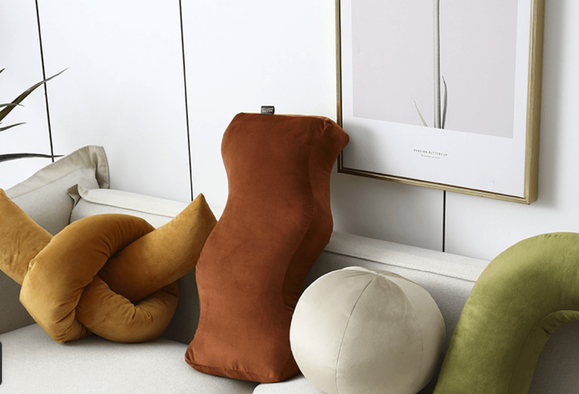 Velvet Retro Shape Cushions: U, Wave and Knot Strip, view 3