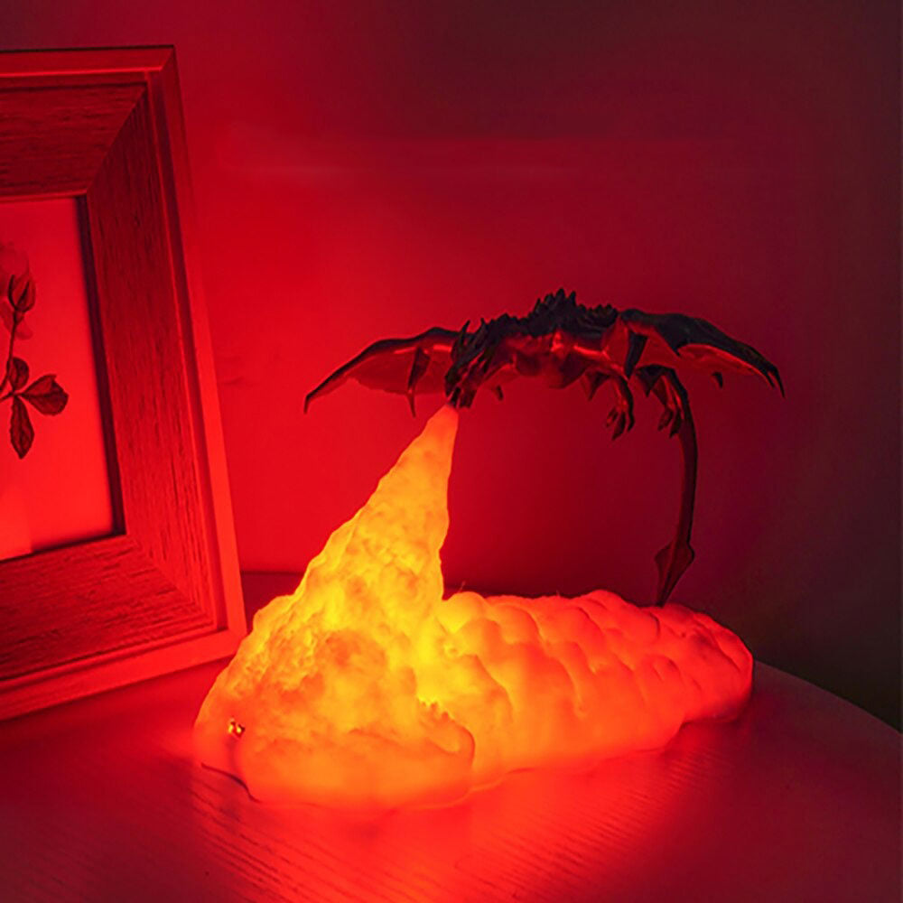LED Dragon Lamp with Flame Effect, USB Powered