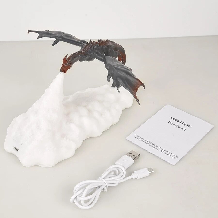 LED Dragon Lamp with Flame Effect, USB Powered, view 7