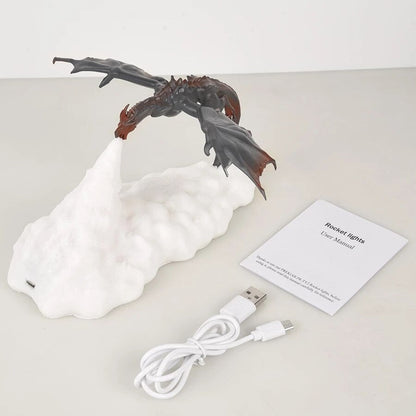 LED Dragon Lamp with Flame Effect, USB Powered, view 7