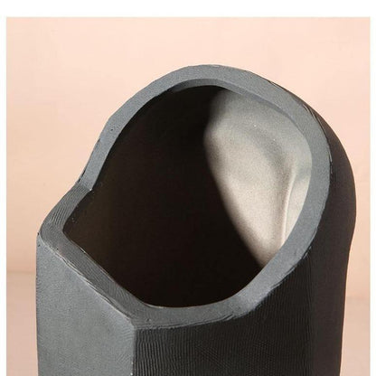 Abstract Face Ceramic Vase in Three Sizes, view 6